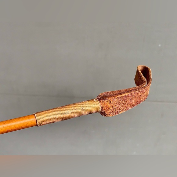 Antique Stag Antler Sterling Silver Wood Leather Horse Riding Crop Equestrian - Picture 8 of 16